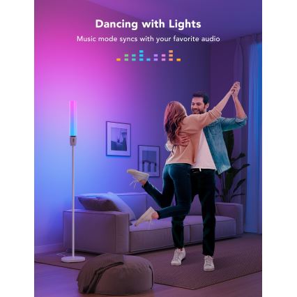 Govee - Himmennettävä LED-lattiavalaisin CYLINDER SMART RGBICWW 2200-6500K