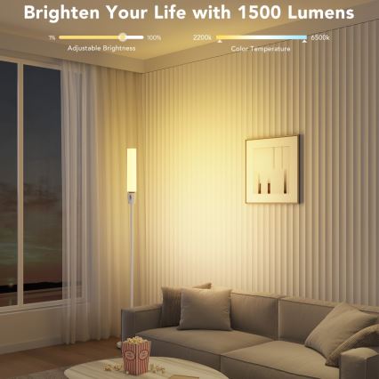 Govee - Himmennettävä LED-lattiavalaisin CYLINDER SMART RGBICWW 2200-6500K