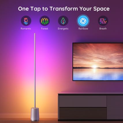 Govee - LED himmennettävä lattiavalaisin LYRA SMART RGBICWW 2200-6500K Wi-Fi + kaukosäädin