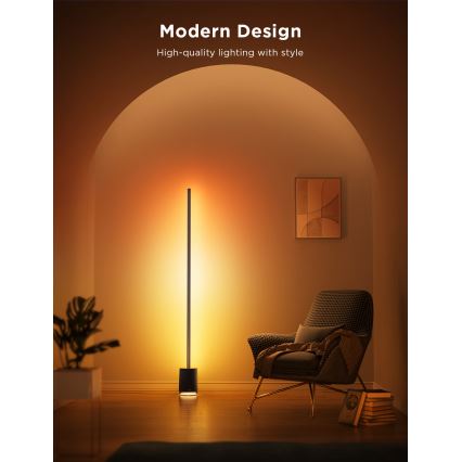 Govee - Himmennettävä LED-lattiavalaisin kaiuttimella Pro RGBICWW 2200-6500K Wi-Fi + kauko-ohjaus