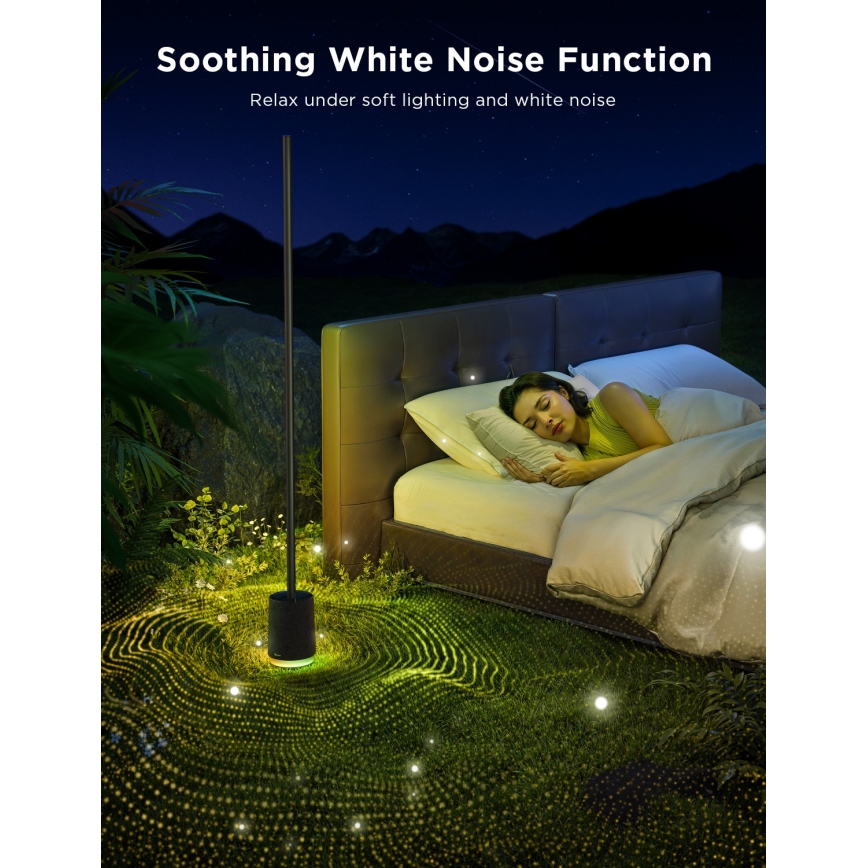 Govee - Himmennettävä LED-lattiavalaisin kaiuttimella Pro RGBICWW 2200-6500K Wi-Fi + kauko-ohjaus