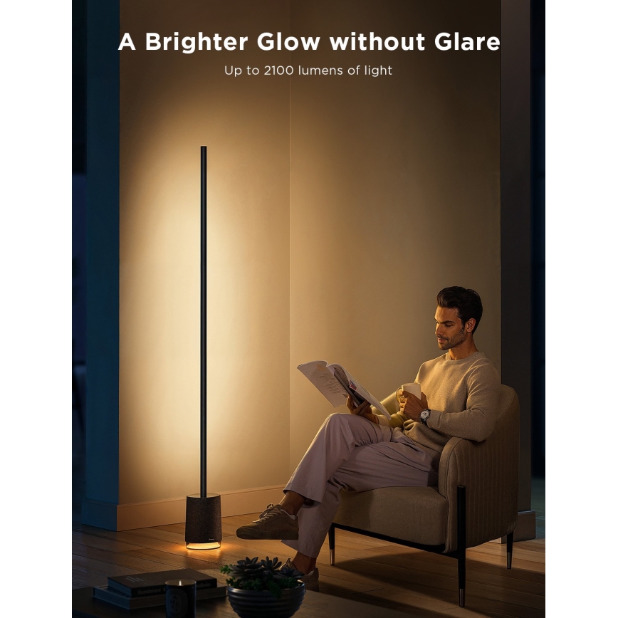 Govee - Himmennettävä LED-lattiavalaisin kaiuttimella Pro RGBICWW 2200-6500K Wi-Fi + kauko-ohjaus