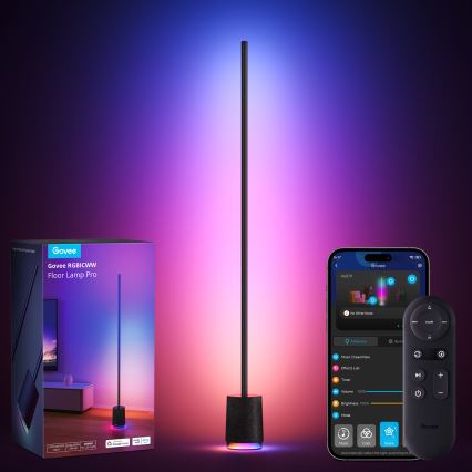Govee - Himmennettävä LED-lattiavalaisin kaiuttimella Pro RGBICWW 2200-6500K Wi-Fi + kauko-ohjaus