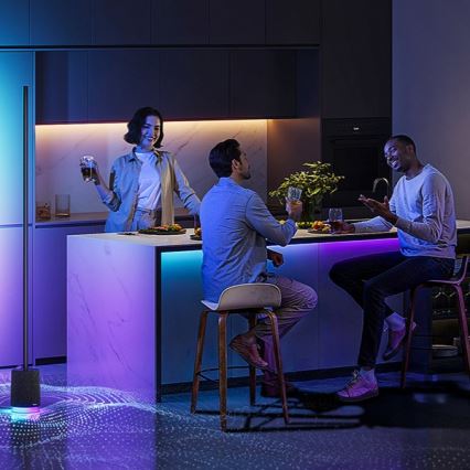 Govee - Himmennettävä LED-lattiavalaisin kaiuttimella Pro RGBICWW 2200-6500K Wi-Fi + kauko-ohjaus