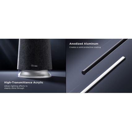 Govee - Himmennettävä LED-lattiavalaisin kaiuttimella Pro RGBICWW 2200-6500K Wi-Fi + kauko-ohjaus