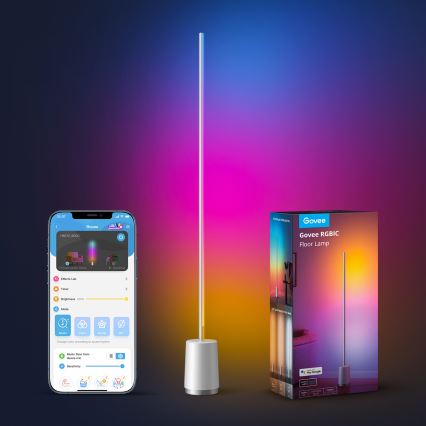 Govee - Himmennettävä LED-lattiavalaisin Lyra Smart RGBICWW 2200-6500K Wi-Fi + kauko-ohjaus