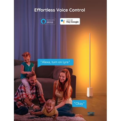 Govee - Himmennettävä LED-lattiavalaisin Lyra Smart RGBICWW 2200-6500K Wi-Fi + kauko-ohjaus