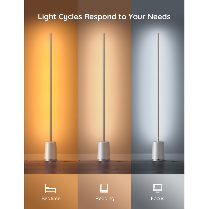 Govee - Himmennettävä LED-lattiavalaisin Lyra Smart RGBICWW 2200-6500K Wi-Fi + kauko-ohjaus