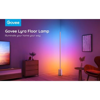 Govee - Himmennettävä LED-lattiavalaisin Lyra Smart RGBICWW 2200-6500K Wi-Fi + kauko-ohjaus