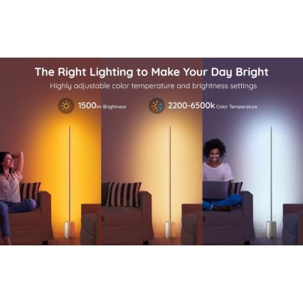 Govee - Himmennettävä LED-lattiavalaisin Lyra Smart RGBICWW 2200-6500K Wi-Fi + kauko-ohjaus