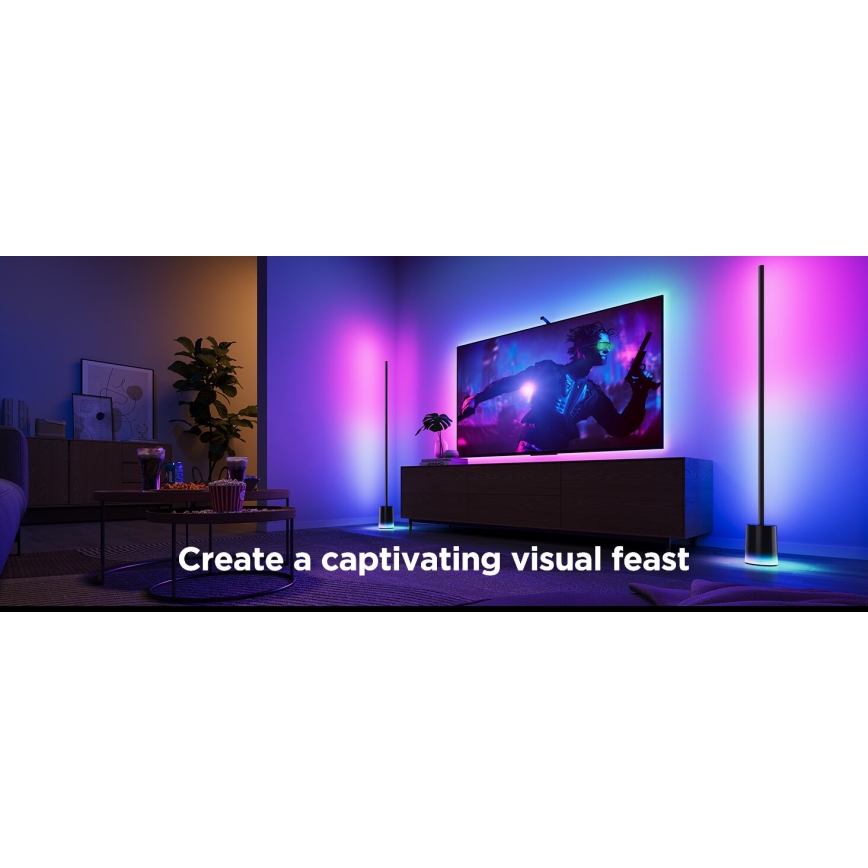 Govee - Himmennettävä LED-lattiavalaisin Smart MATTER LED RGBICWW 2200-6500K Wi-Fi + kauko-ohjaus