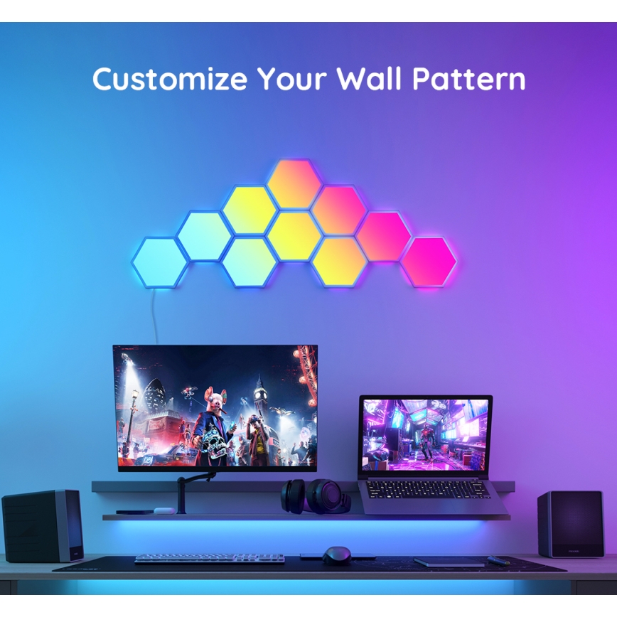 Govee - SETTI 10x LED RGB Himmennyspaneeli LED/36W/230V Wi-Fi