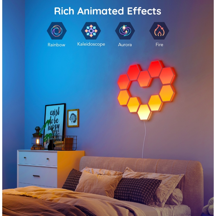 Govee - SETTI 10x LED RGB Himmennyspaneeli LED/36W/230V Wi-Fi