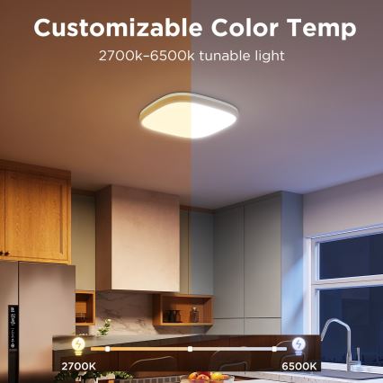 Govee - LED RGBIC Himmennettävä kattovalaisin LED/24W/230V 2700-6500K Wi-Fi