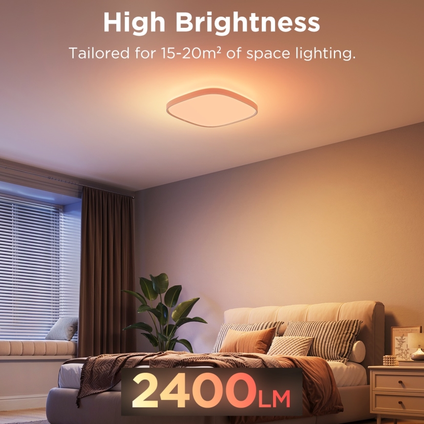 Govee - LED RGBIC Himmennettävä kattovalaisin LED/24W/230V 2700-6500K Wi-Fi