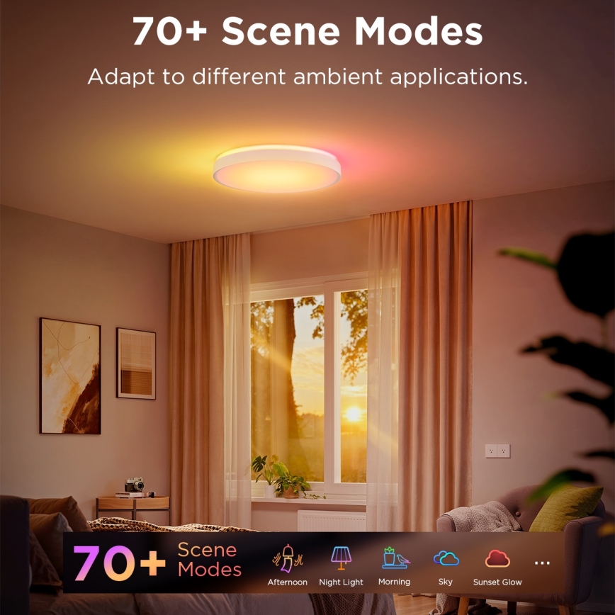 Govee - LED RGBIC Himmennettävä kattovalaisin LED/49W/230V 2700-6500K Wi-Fi