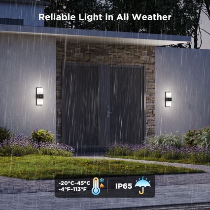 Govee - LED RGBIC Himmennettävä ulkoseinävalaisin anturilla LED/230V IP65 2700-6500K Wi-Fi