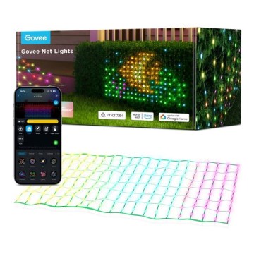 Govee - LED RGBIC Ulkovalaistusverkko 143x85cm Wi-Fi Matter IP65