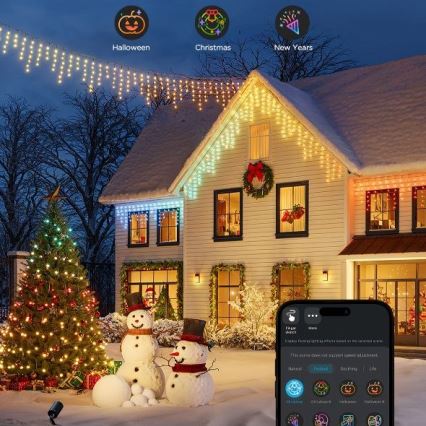 Govee - LED RGBIC Valoketju ulkokäyttöön Älykäs jääpuikot 10m Wi-Fi Matter IP65