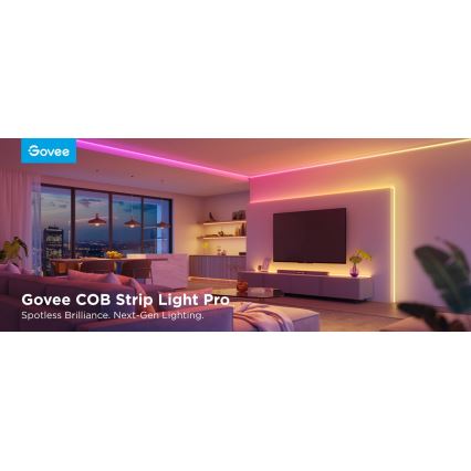 Govee - LED RGBICW Himmennettävä nauha COB 3780 diodes 3m Wi-Fi Matter