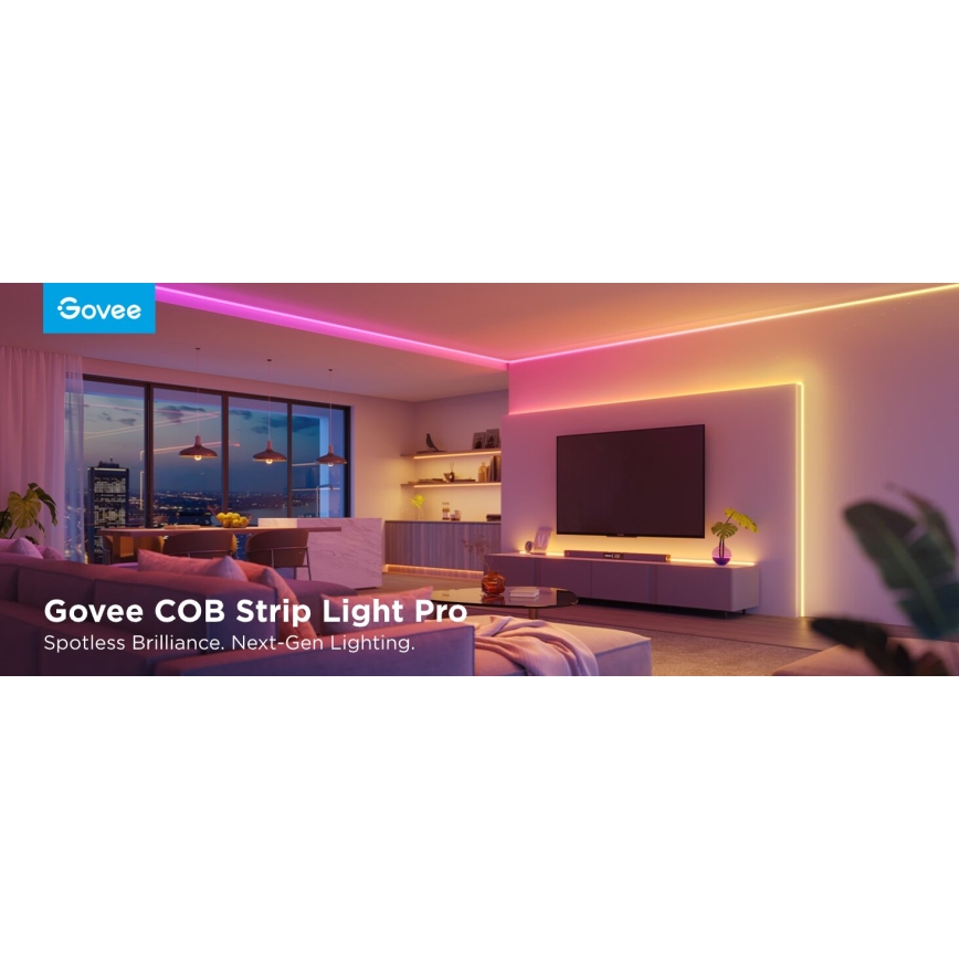 Govee - LED RGBICW Himmennettävä nauha COB 3780 diodes 3m Wi-Fi Matter