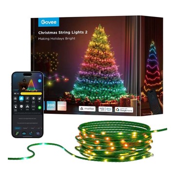 Govee - LED RGBICW Ulkotila Jouluketju 2700-6500K 20m Wi-Fi Matter IP66