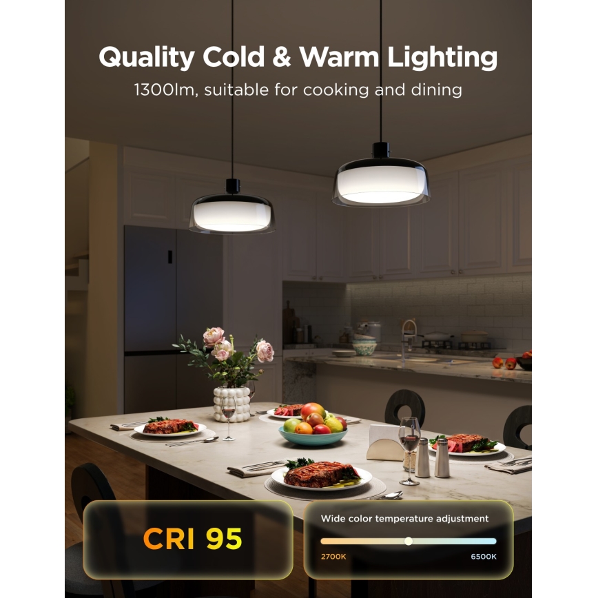 Govee - LED RGBICWW himennettävä vaijeririippuvalaisin LED/21W/230V Matter Wi-Fi