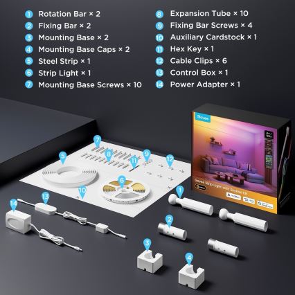 Govee - LED RGBICWW riippuva LED-nauha/36W/24V 4m Skyline Matter Wi-Fi