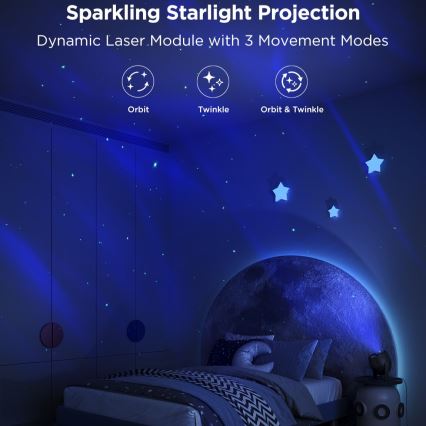 Govee - LED RGBW Galaxy Valaistusprojektori Pro Wi-Fi Matter