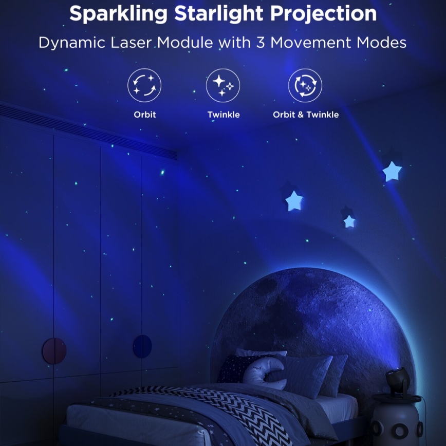 Govee - LED RGBW Galaxy Valaistusprojektori Pro Wi-Fi Matter