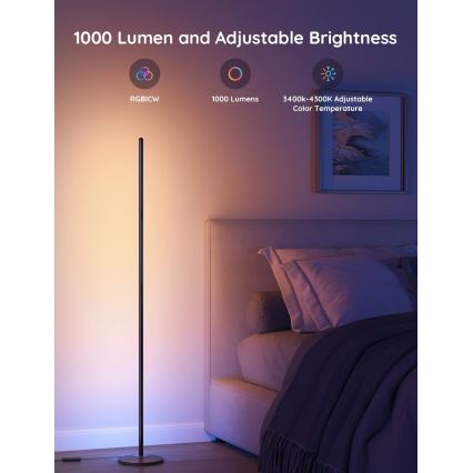 Govee - LED RGBW himmennettävä lattiavalaisin LITE MATTER LED/24W/230V Wi-Fi