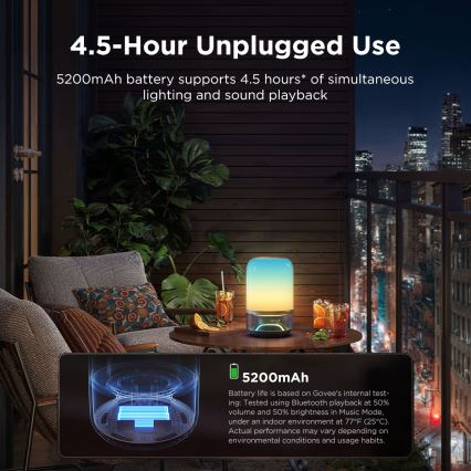 Govee - LED RGBW Himmennettävä pöytälamppu kaiuttimella LED/36W/12V Wi-Fi