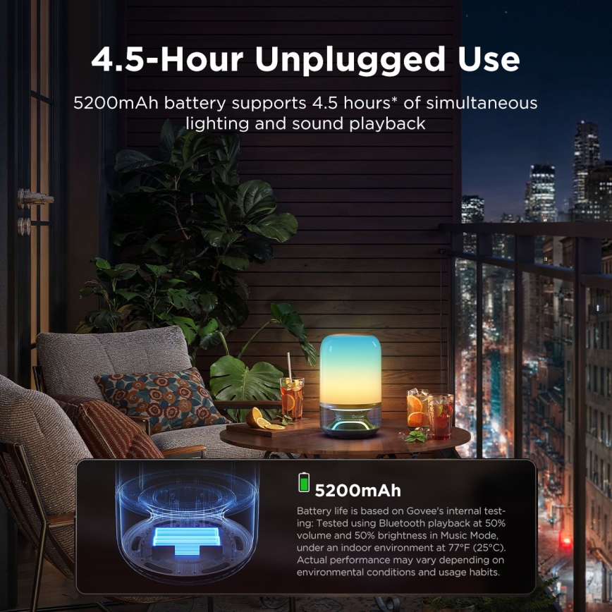 Govee - LED RGBW Himmennettävä pöytälamppu kaiuttimella LED/36W/12V Wi-Fi