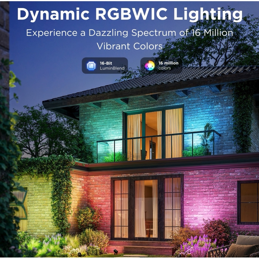 Govee - SETTI 2x LED RGBWW Himmennettävä kohdevalo LED/12W/230V IP67 2700-6500K Wi-Fi