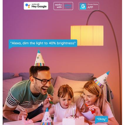 Govee - LED RGBWW Himmennettävä lamppu Smart E27/9W/230V 2700-6500K Wi-Fi