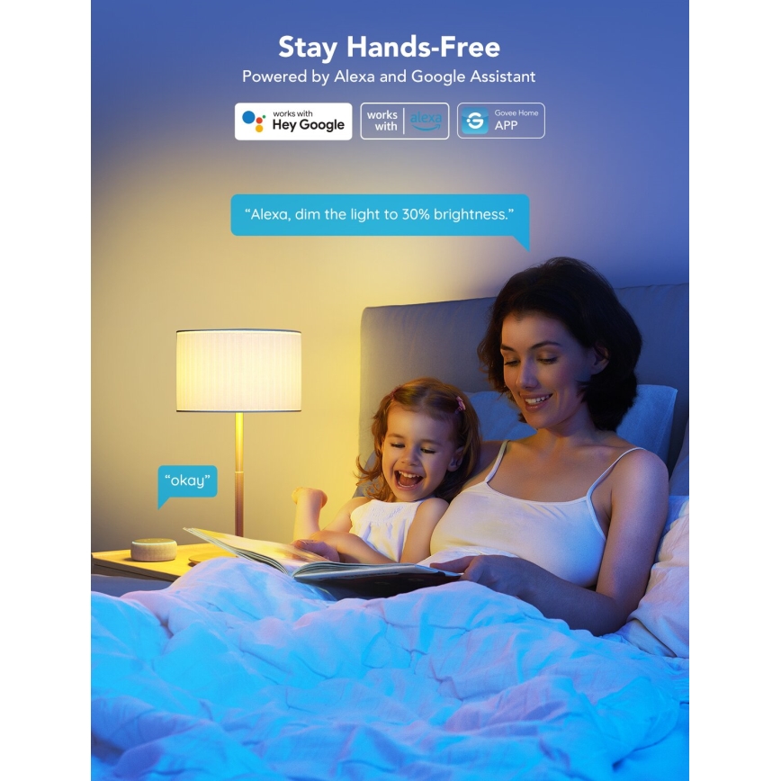 Govee - LED RGBWW Himmennettävä lamppu Smart E27/9W/230V 2700-6500K Wi-Fi