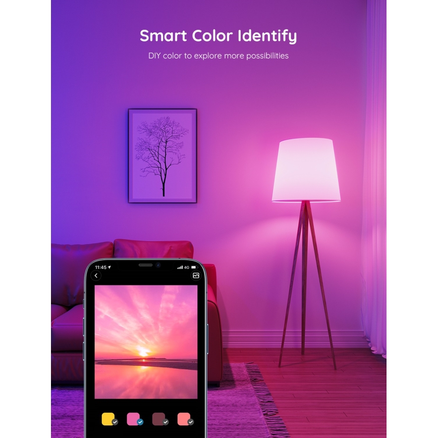Govee - LED RGBWW Himmennettävä lamppu Smart E27/9W/230V 2700-6500K Wi-Fi