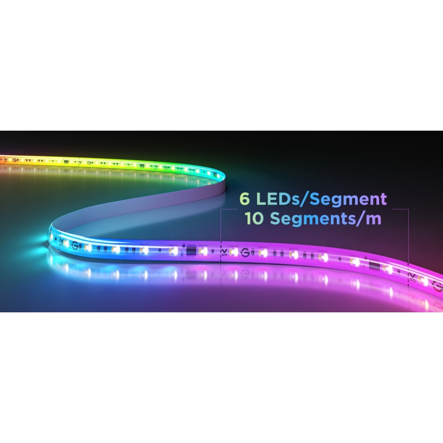 Govee - LED RGBWWIC Himmennettävä jatkonauha Nauha Valaistus 2 Pro 1m Wi-Fi Matter