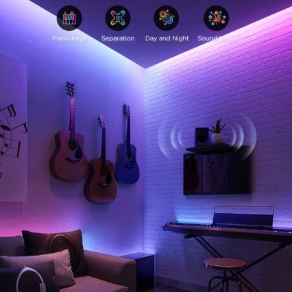 Govee - LED RGBWWIC Himmennettävä nauha Nauha Valaistus 2 Pro 5m Wi-Fi Matter
