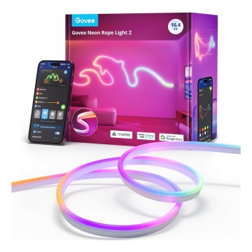 Govee - Neon 2 MATTER taivutettava LED-nauha 5m RGBIC Wi-Fi IP67