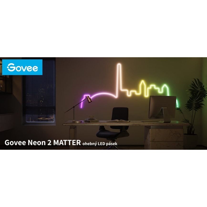Govee - Neon 2 MATTER taivutettava LED-nauha 5m RGBIC Wi-Fi IP67