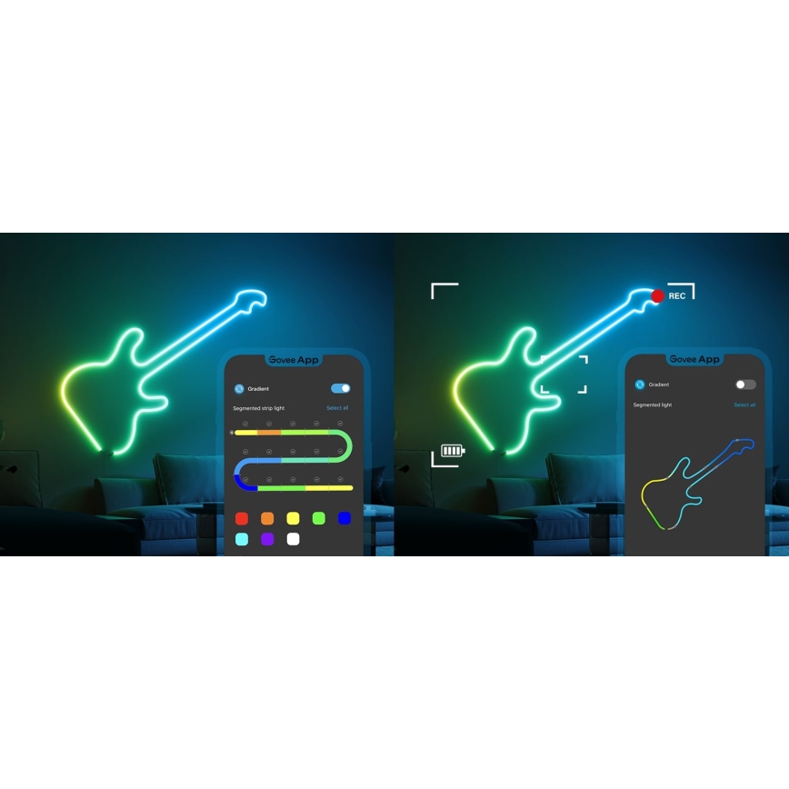 Govee - Neon 2 MATTER taivutettava LED-nauha 5m RGBIC Wi-Fi IP67