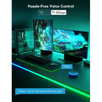 Govee - Neon LED pöydän taustavalo 3m RGBIC Wi-Fi