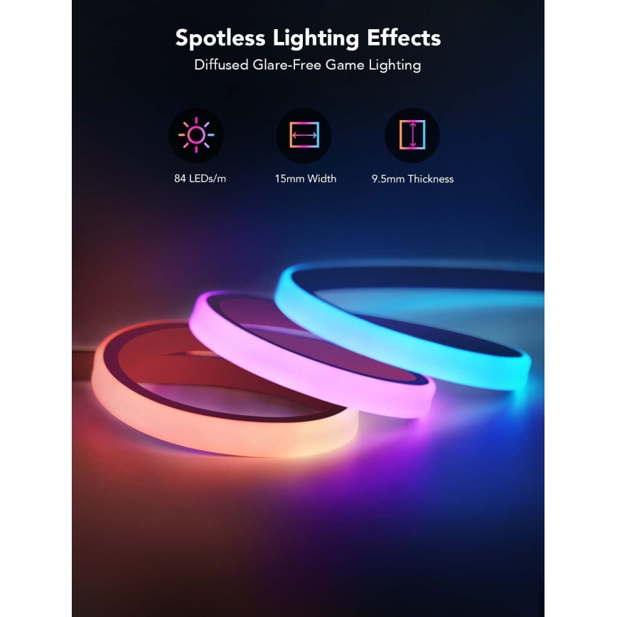 Govee - Neon LED pöydän taustavalo 3m RGBIC Wi-Fi