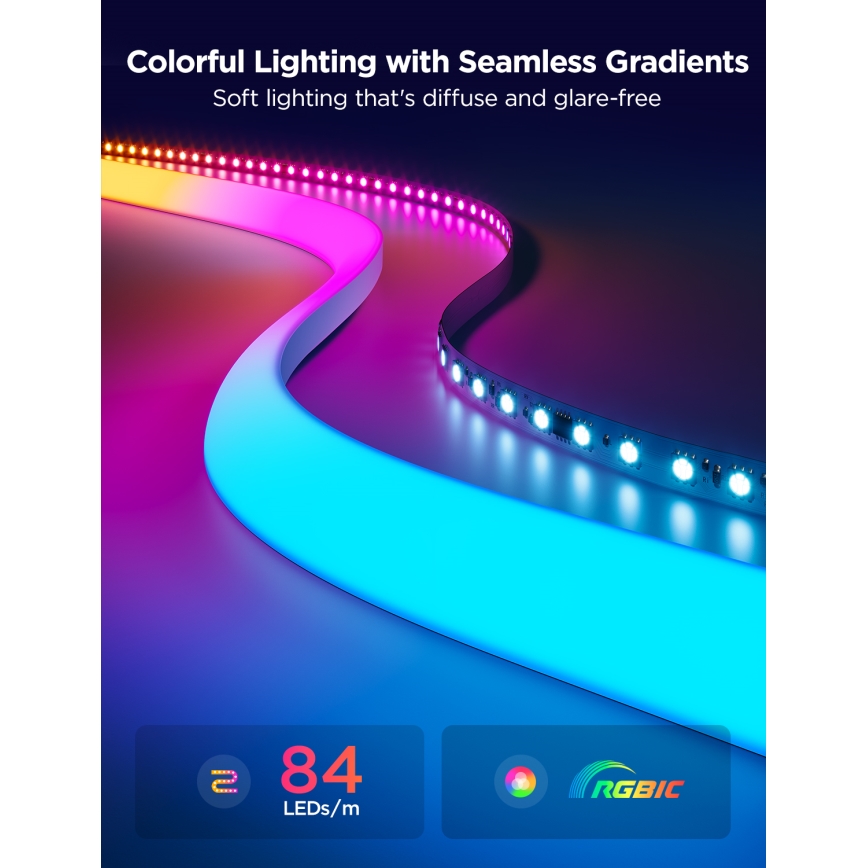 Govee - Neon MATTER LED kulmakisko 5m RGBIC Wi-Fi