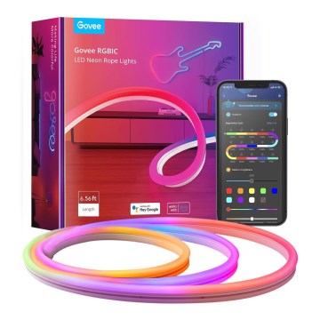 Govee - Neon SMART taivutettava LED-nauha RGBIC 2m Wi-Fi IP67