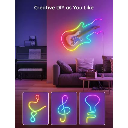 Govee - Neon SMART taivutettava LED-nauha RGBIC 2m Wi-Fi IP67