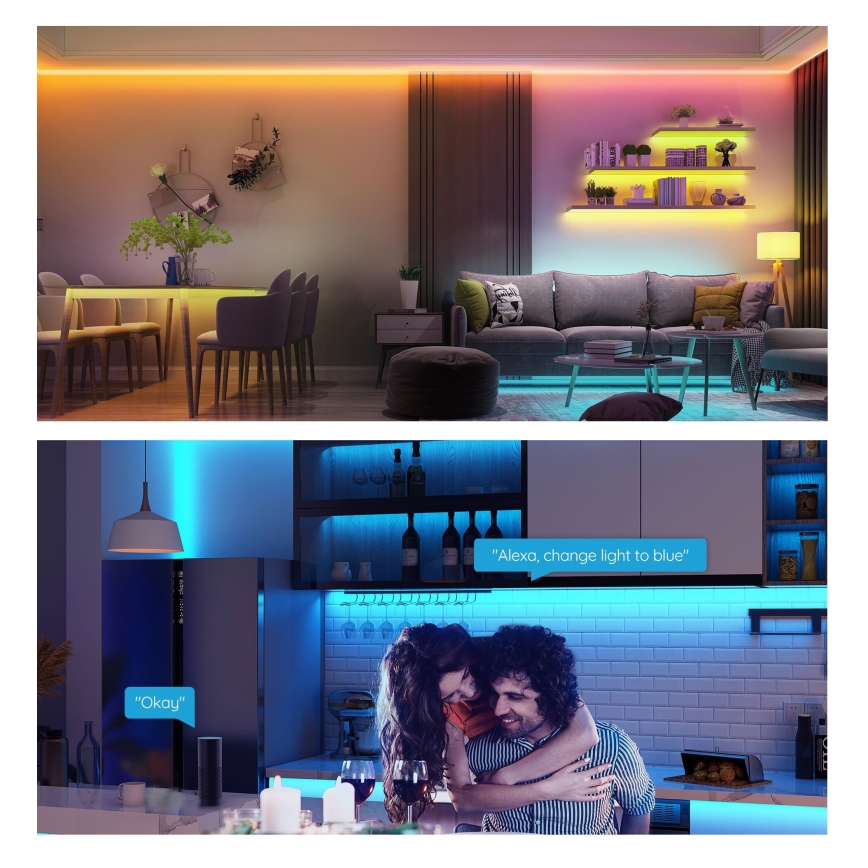 Govee - RGB-himennettävä nauha SMART LED/36W/24V 10m Wi-Fi