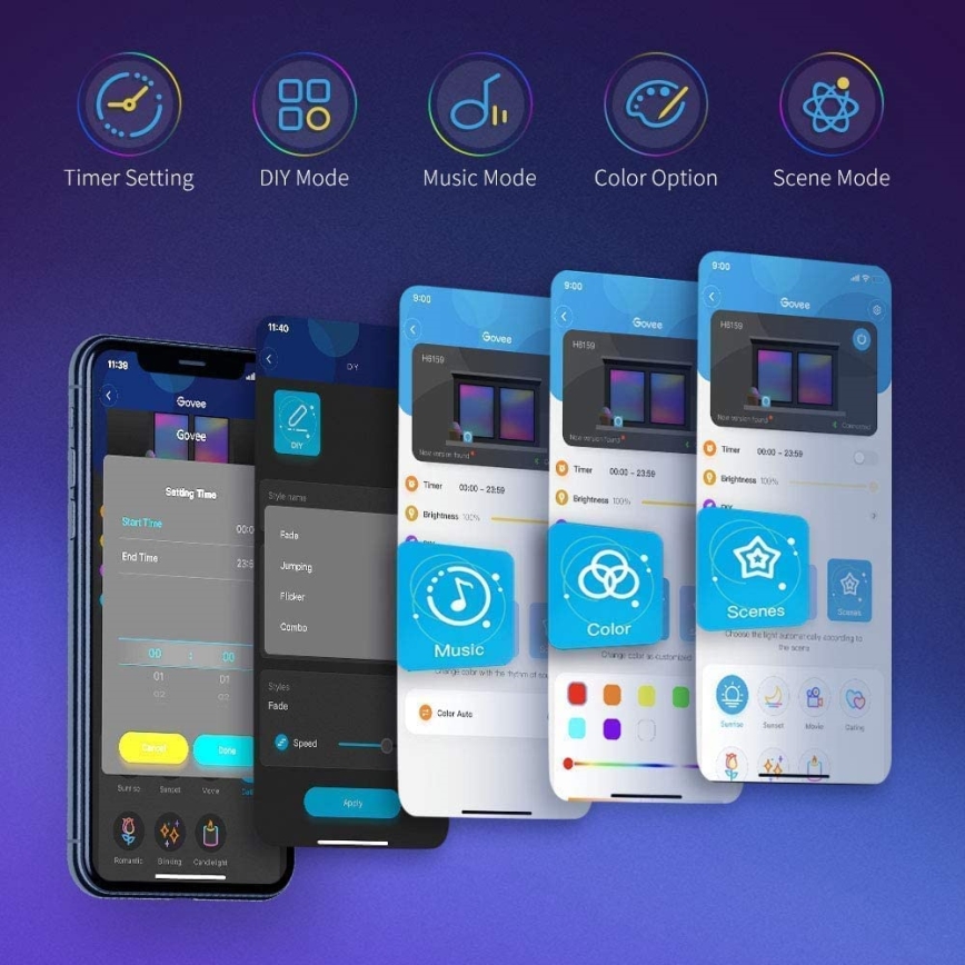 Govee - RGB-himennettävä nauha SMART LED/36W/24V 10m Wi-Fi