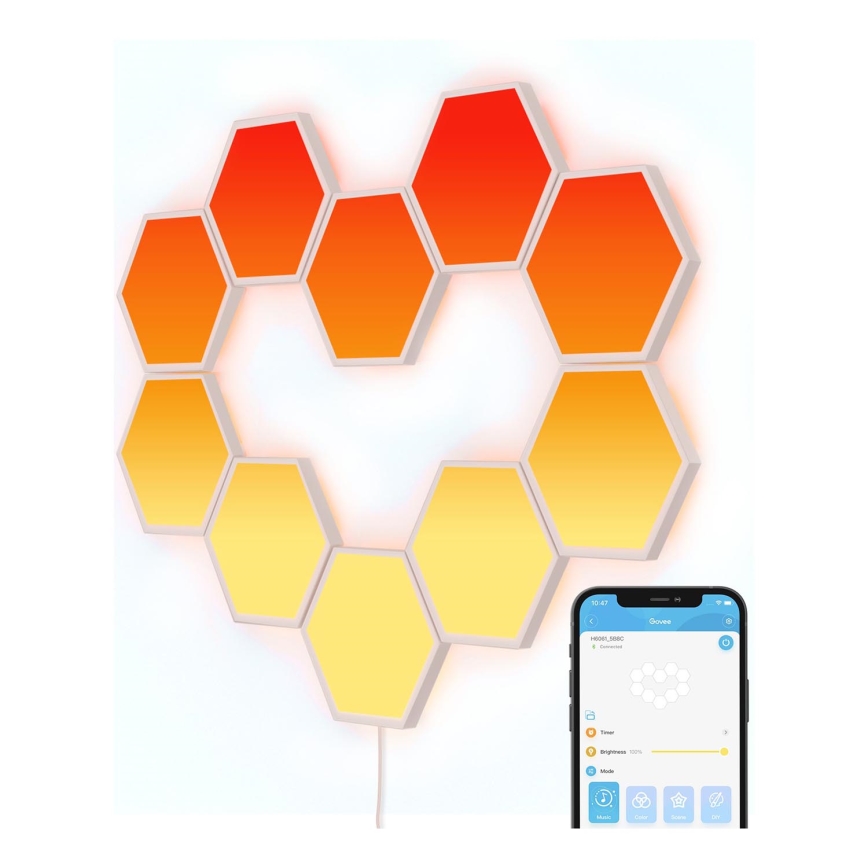 Govee - SETTI 10x LED RGB Himmennyspaneeli LED/36W/230V Wi-Fi